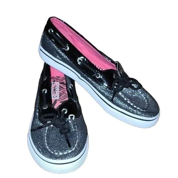 Sperry Girl's Size 4.5 Glitter Flats - Picture 1 of 3